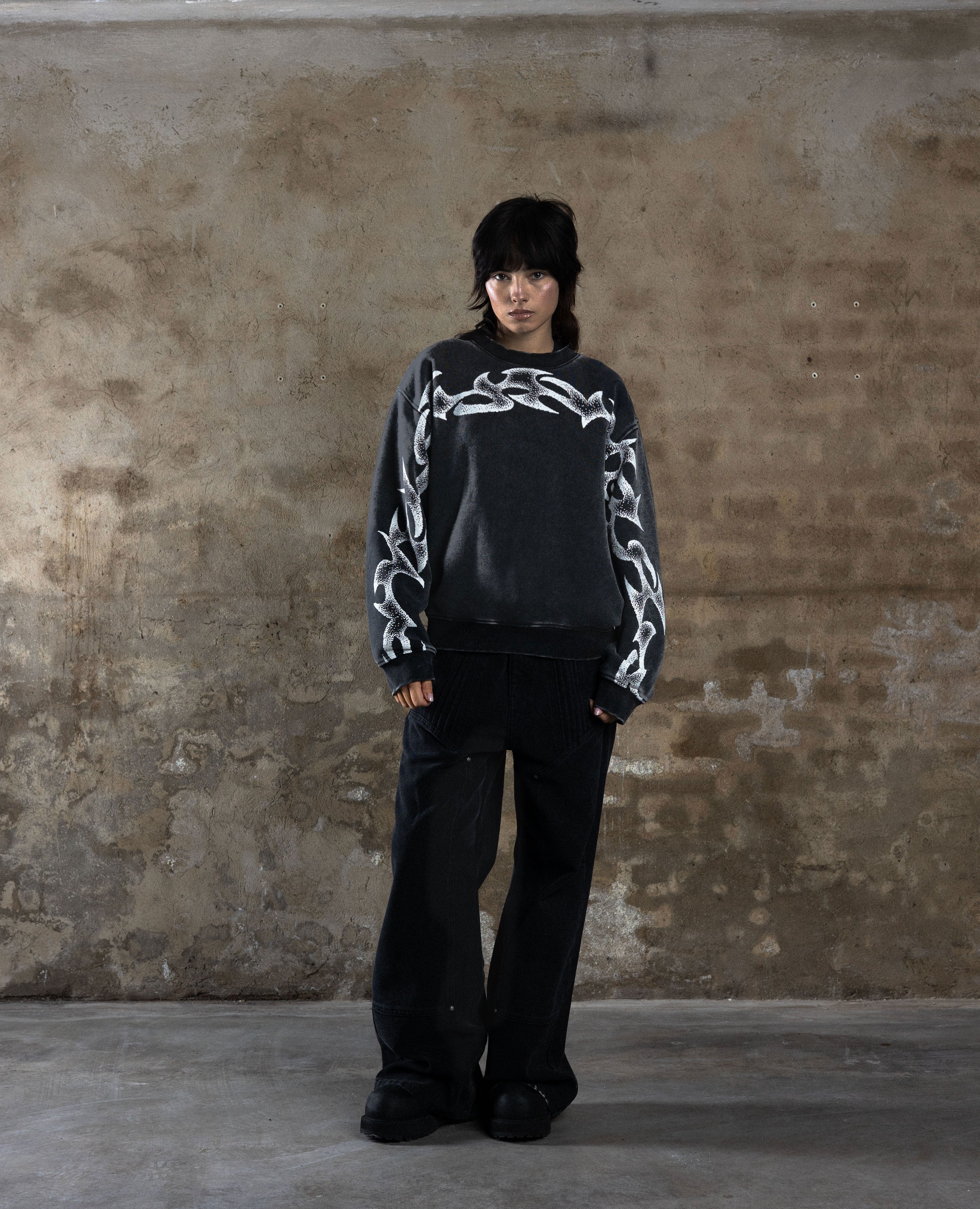 ★★Adairs★★ Polar crewneck man to man black IZ1833 4025 HEAVY OVERSIZED CREWNECK | AST-Sportswear-INC