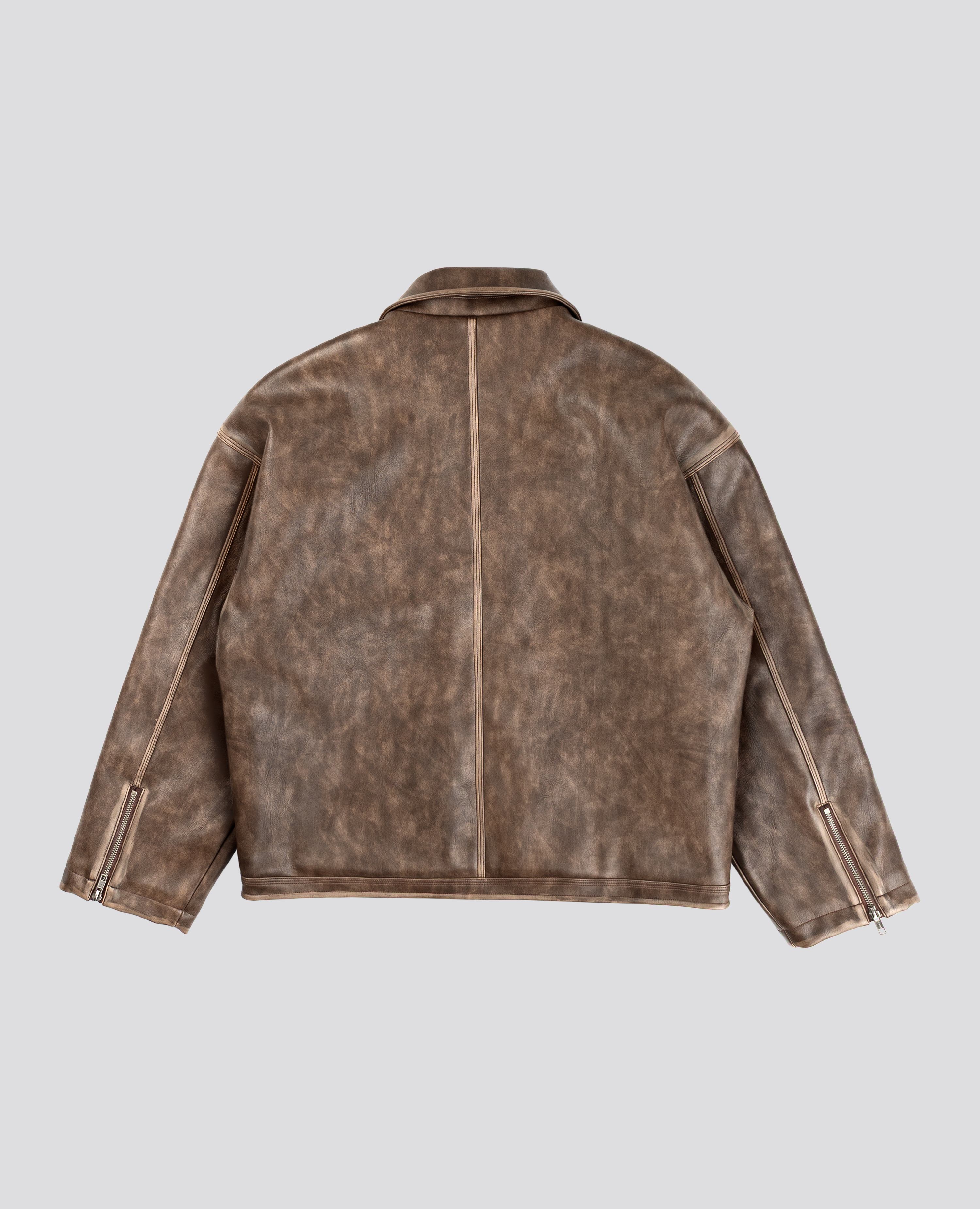 DavrilSupply | Brown Faded Leather Jacket