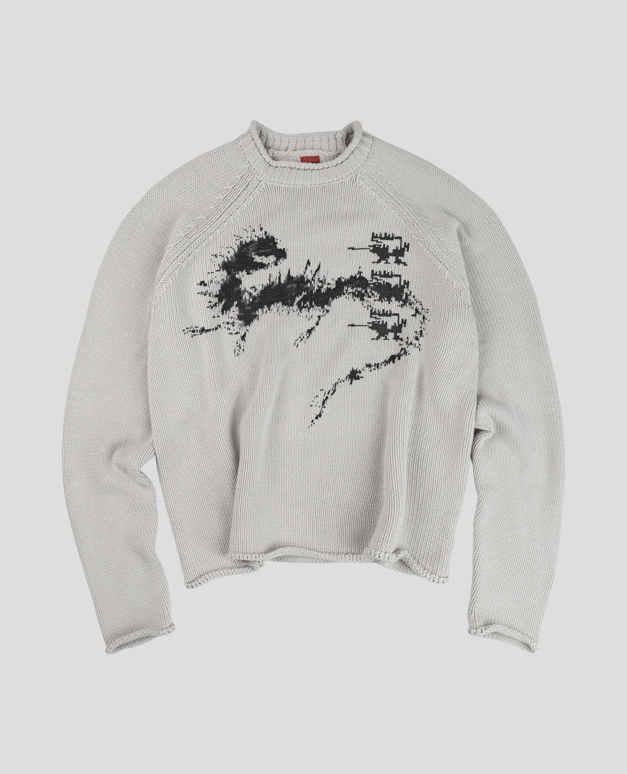 WHITE LOSTBEAST KNITWEAR