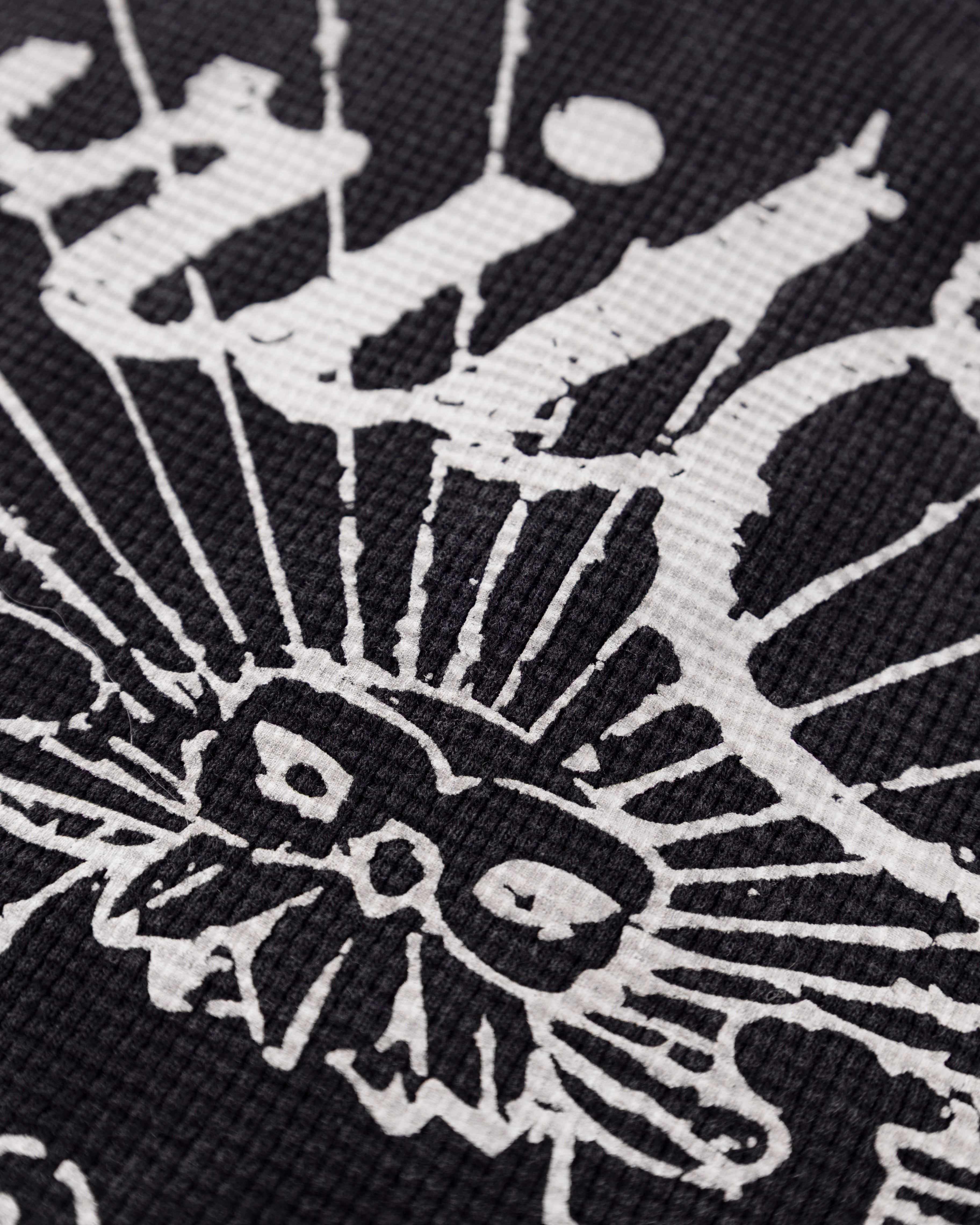 BLACK OPENING WAFFLE ZIP