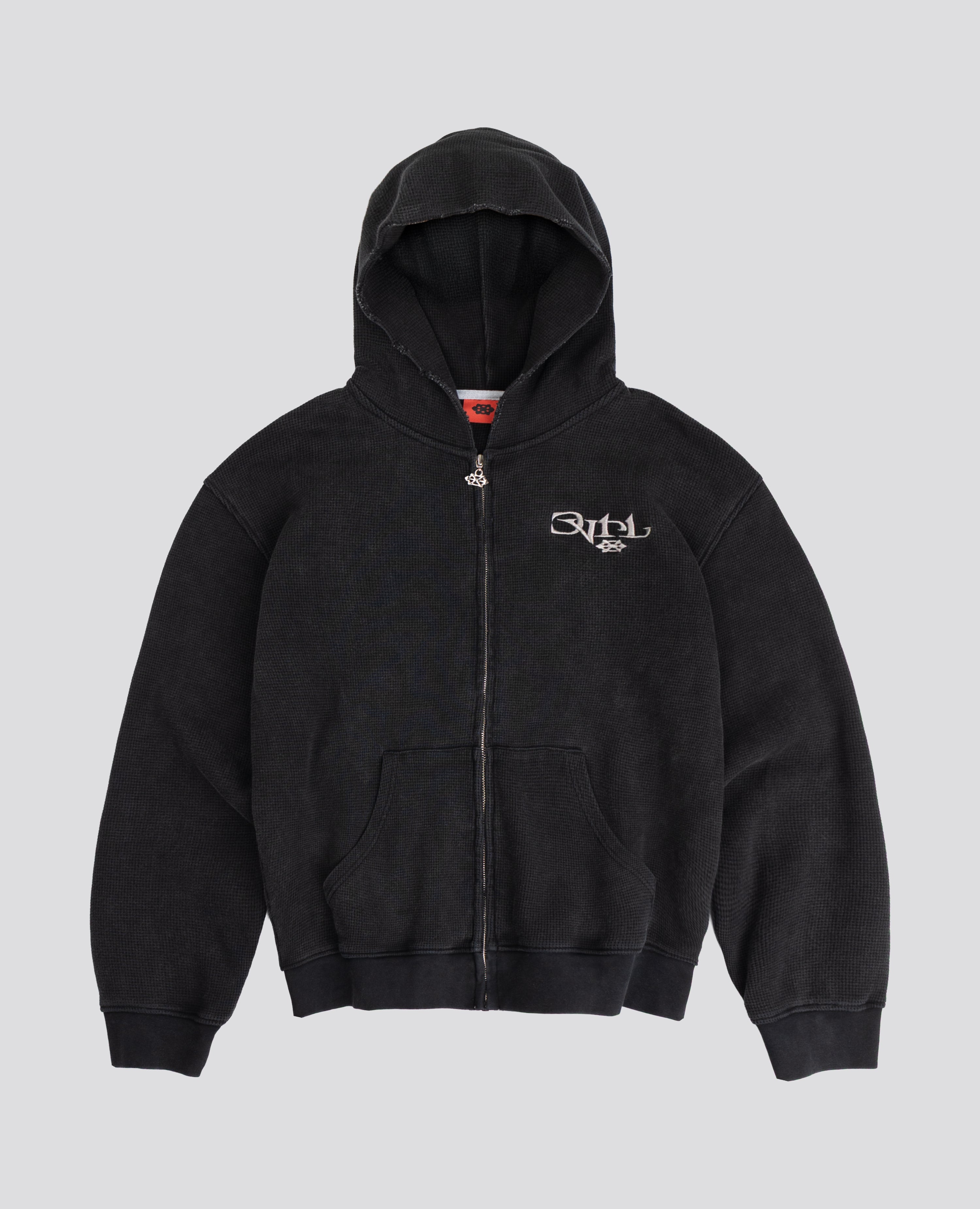 BRUTALIST BLACK WAFFLE ZIP