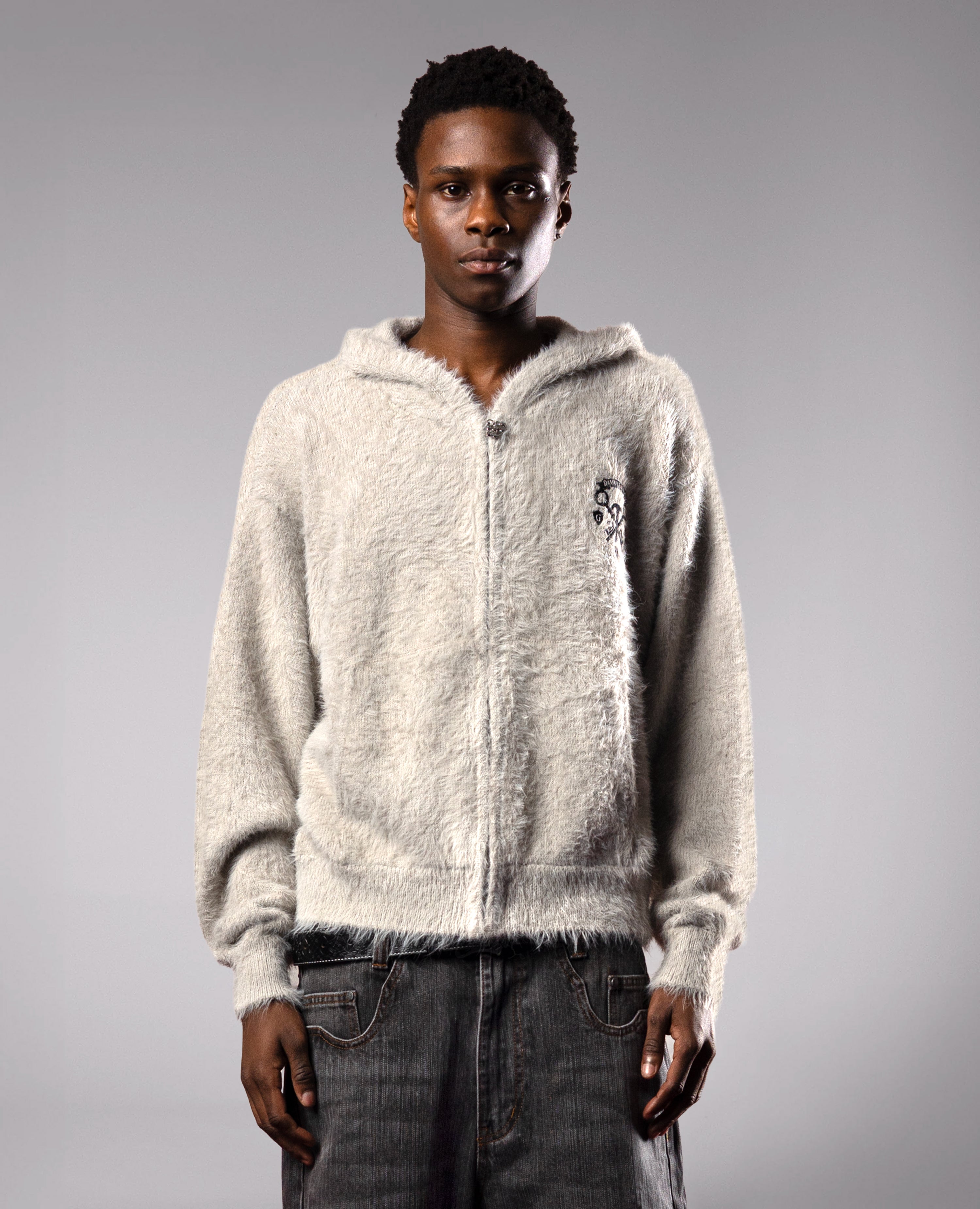GREY CLASSIC FUR ZIP