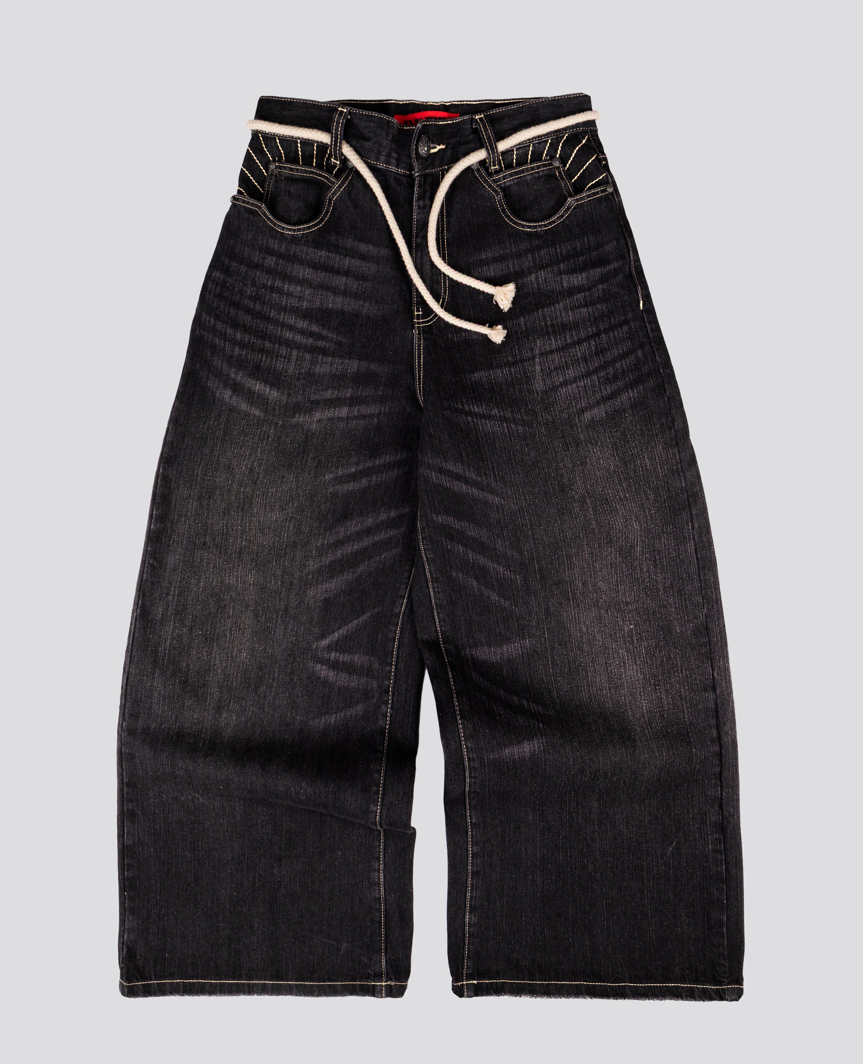 DAVRILSUPPLY デニムパンツ 刺繍入り ブラック davrilsupply denim 