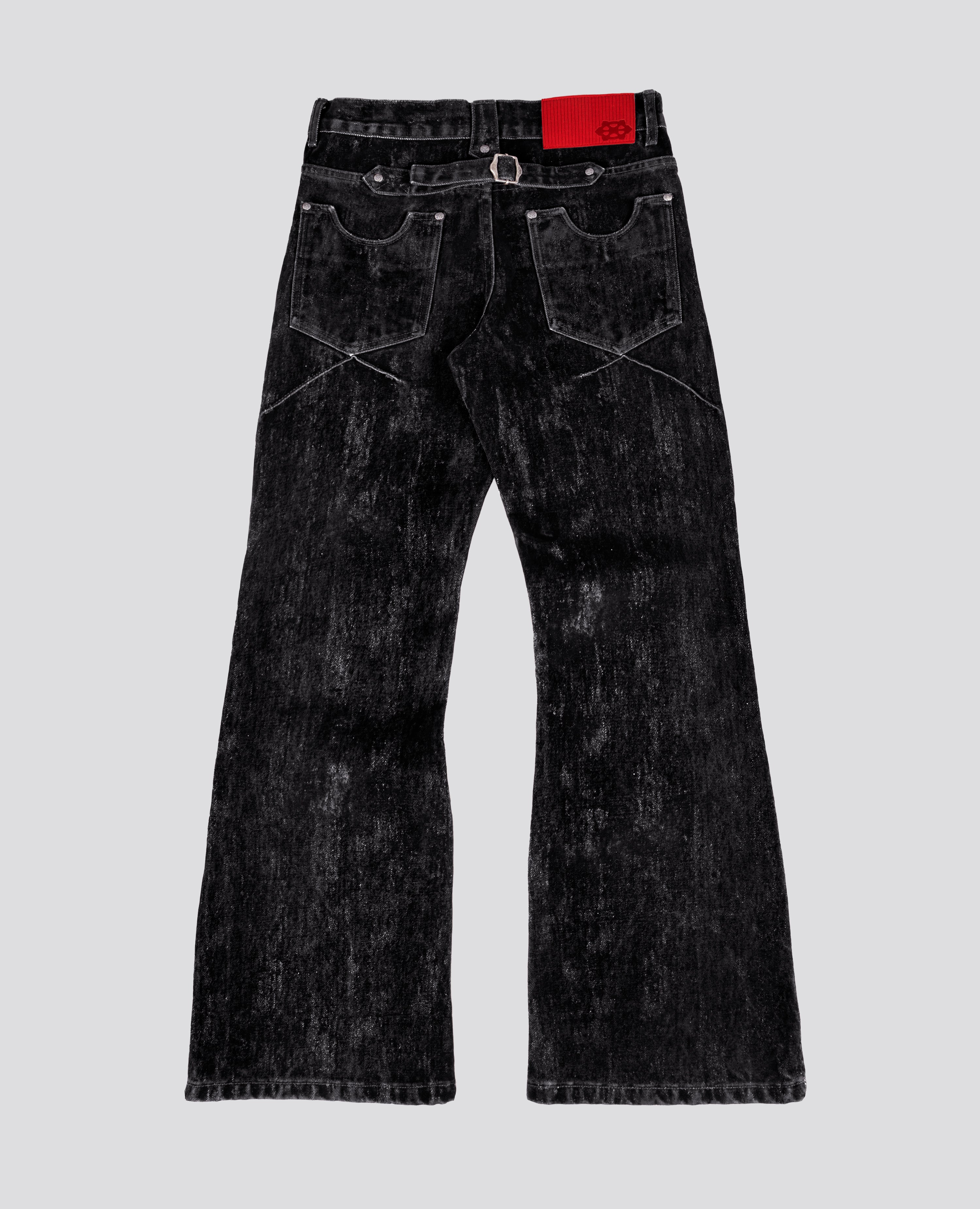 DavrilSupply | BLACK KNUCKLE BOOTCUT VELVET PANTS