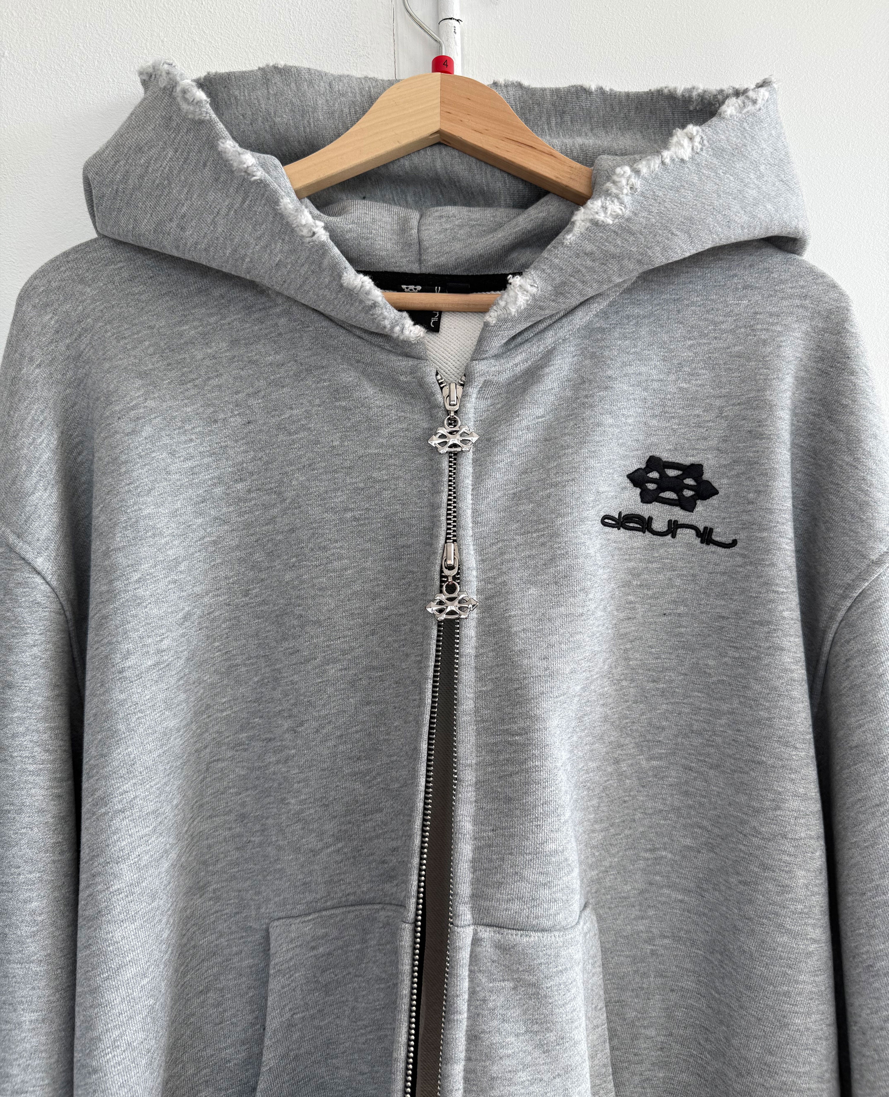 GREY DISTRESSED ZIP