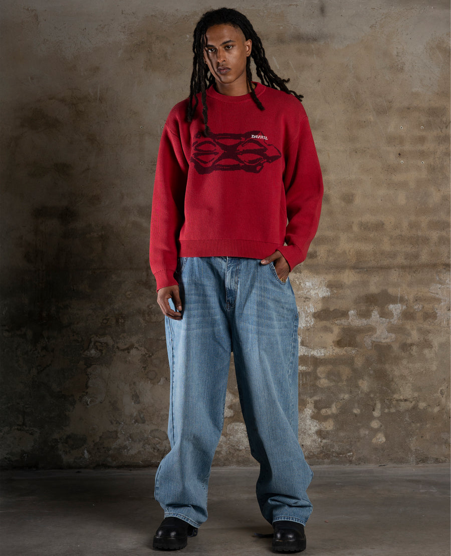 SOLAR-RED BRUTAL KNITWEAR