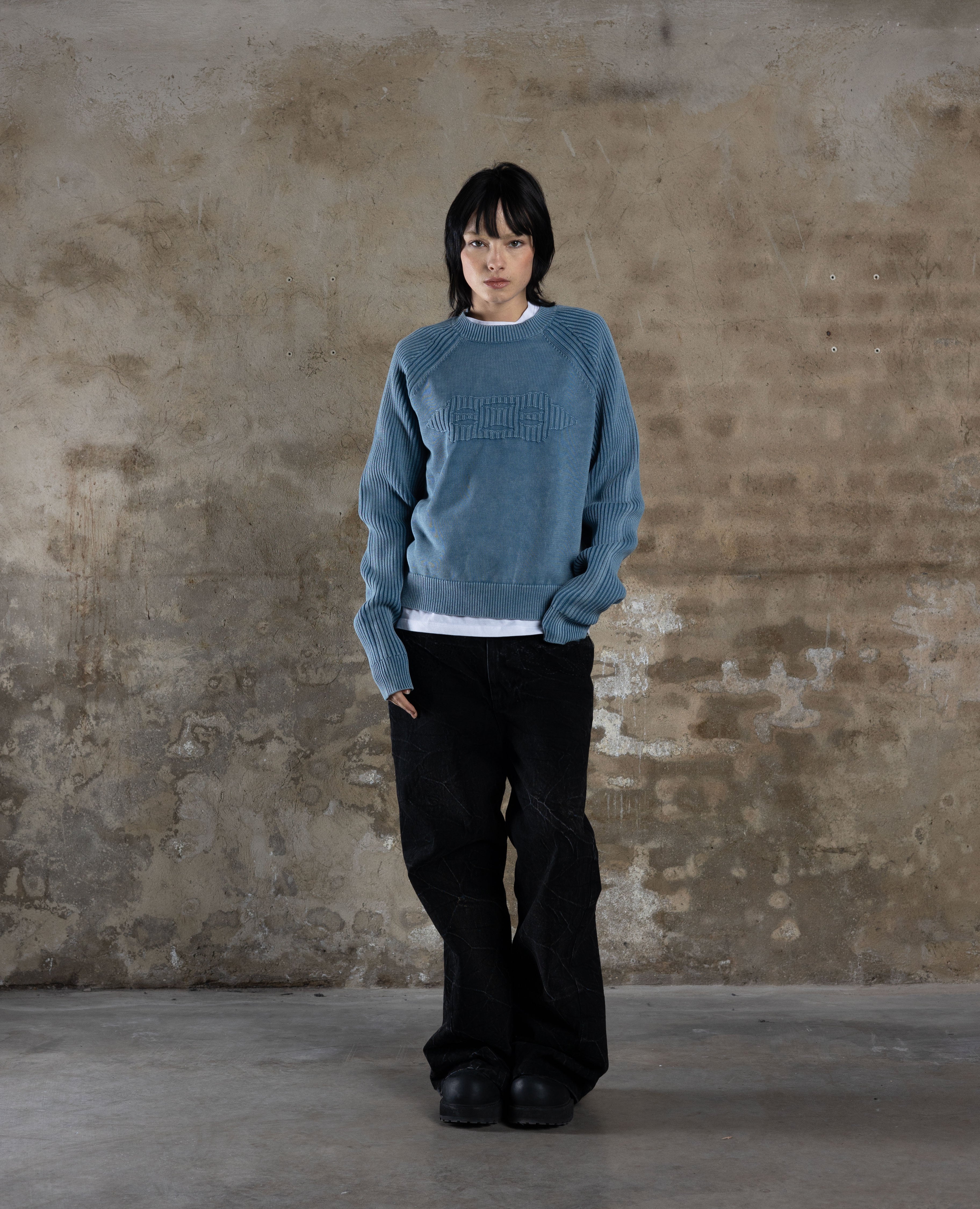 BLUE PARA KNIT